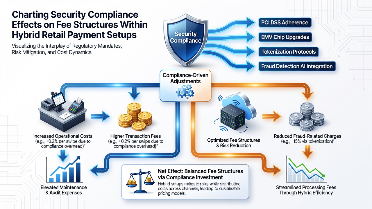 Secure data flow diagram illustrating encryption and audit checkpoints between in-store and online retail payments
